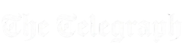 the telegraph backgroung removed and white text logo